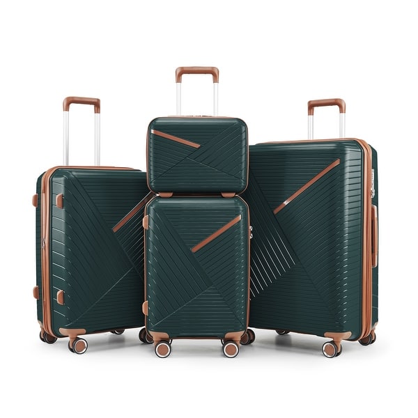 slide 2 of 13, 14/20/24/28 4-Piece, Modern Expandable Luggage Sets with 360 Mute Spinner Wheels and TSA Lock, for Boarding Travel, Army Green Green