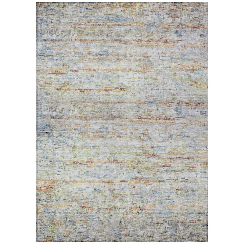 Machine Washable Indoor/ Outdoor Contemporary Solid Chantille Rug