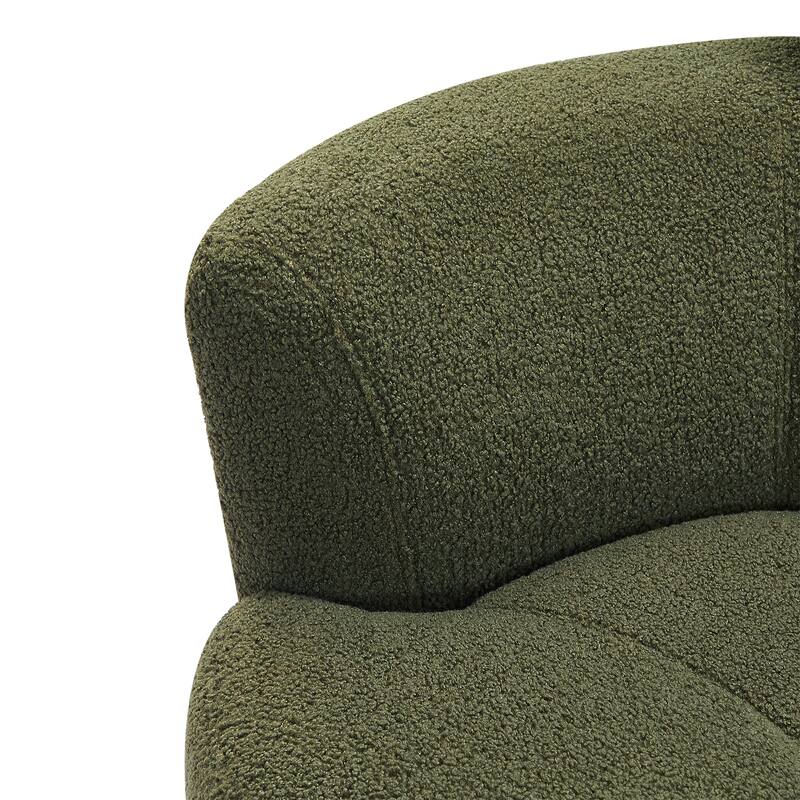 Swivel Chair Accent Chair Barrel Chair with Cushioned Seat, Round Sofa Chair with Adjustable Headrest