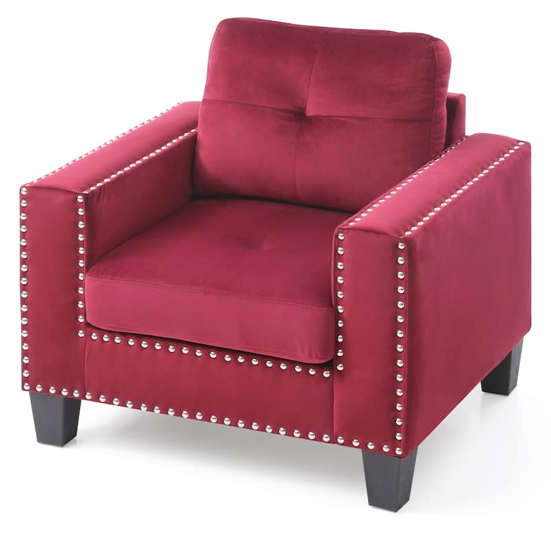 Nailer Velvet Living Room Chair