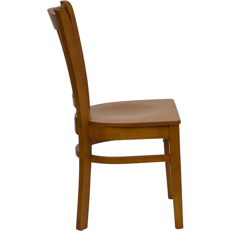 2Pk Vertical Slat Back Wood Restaurant Chair - Hospitality Seating