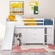 preview thumbnail 22 of 58, Twin Low Loft Bed with Slide, Drawers & Guardrails - Sturdy Wood Frame