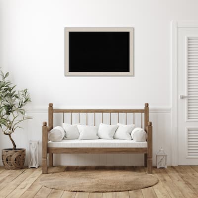 Cottage White Silver Wood Framed Black Corkboard Bulletin Board