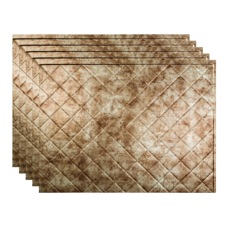 FASÄDE Quilted Decorative Vinyl Backsplash Panel - 5 Pack - Bermuda Bronze