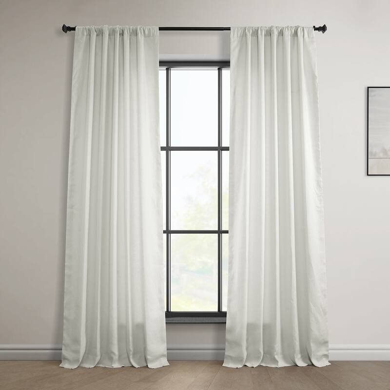 Exclusive Fabrics Room Darkening Euro Linen Curtain (1 Panel) - Window Treatment for Bedroom or Living Room