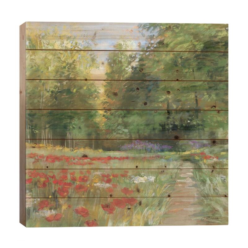 Field of Flowers Print On Wood by Carol Rowan - Multi-Color - 26x26x1.5