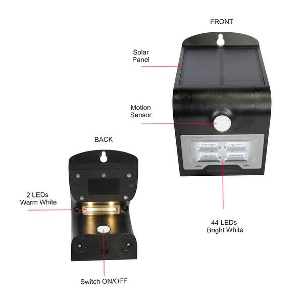 50 LM Security Solar Motion Sensor LED Wall Step Light - 8PK - Bed Bath ...