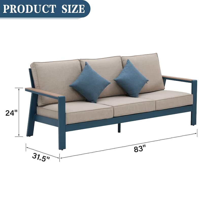 Zenova Aluminum Patio Conversation Sets,Outdoor Sofa Sets