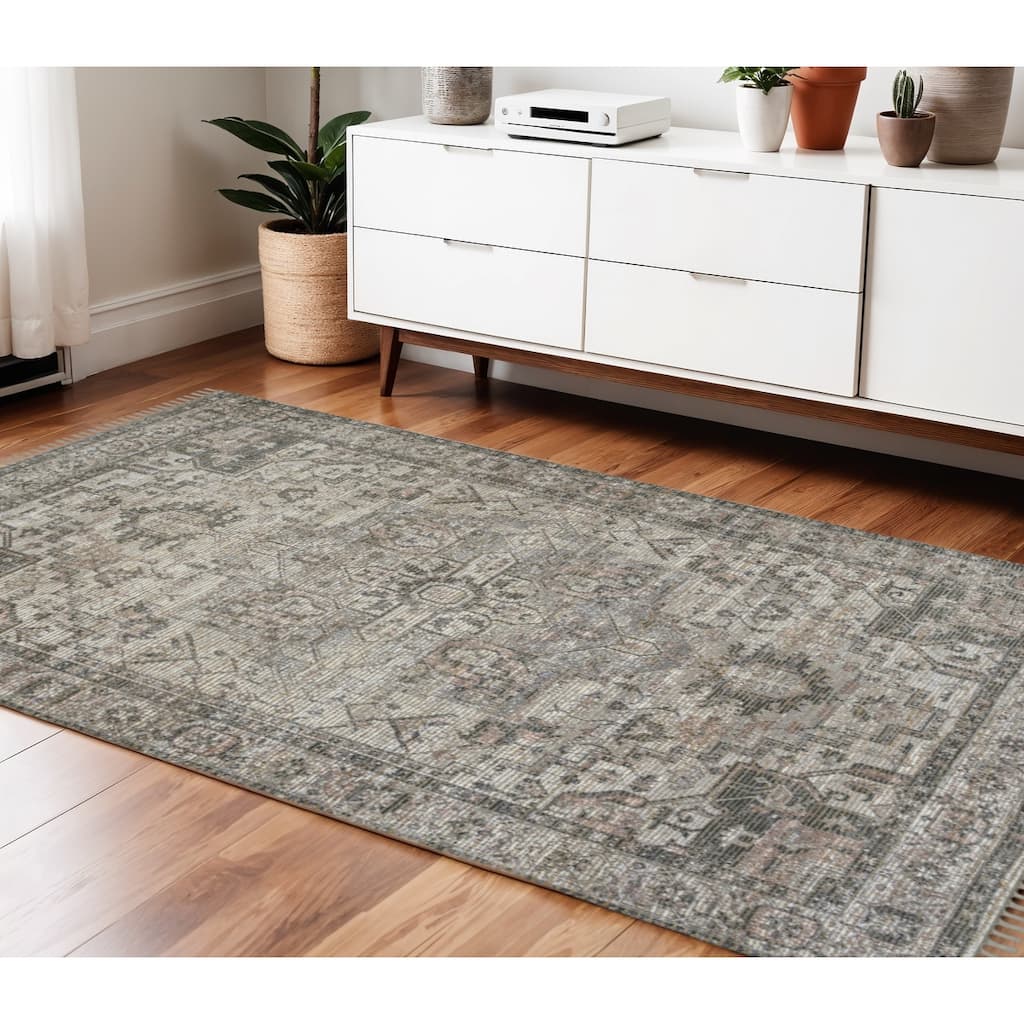 HomeRoots Oriental Transitional Rectangle Area Rug - 66.00 in. x 42.00 in. x 0.20 in.