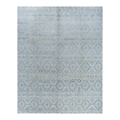 Ikat One-of-a-Kind Hand-Knotted Area Rug - Beige, 8' 2" x 10' 1" - 8' 2" x 10' 1"
