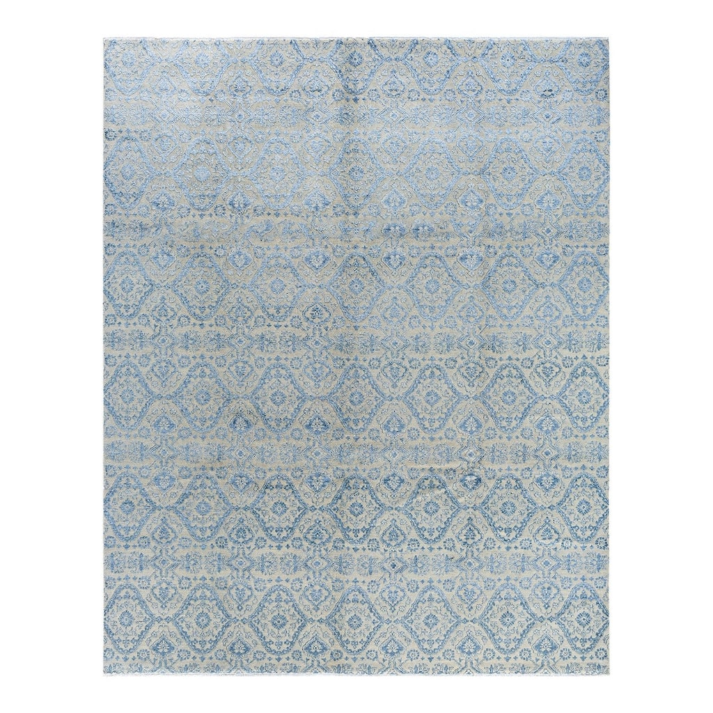 Ikat One-of-a-Kind Hand-Knotted Area Rug - Beige, 8' 2" x 10' 1" - 8' 2" x 10' 1"