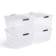 preview thumbnail 59 of 76, Rubbermaid Cleverstore 30 Quart Plastic Storage Tote Container with Lid (6 Pack)