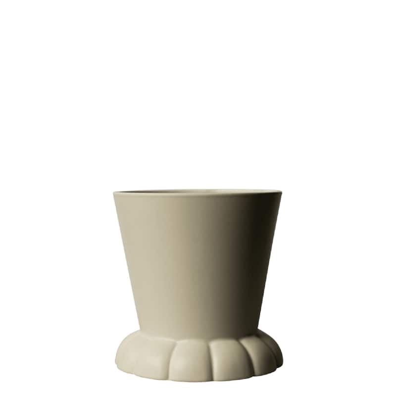 Small Matte Finish Ceramic Flora Pot Vase - 7.75" - Cream