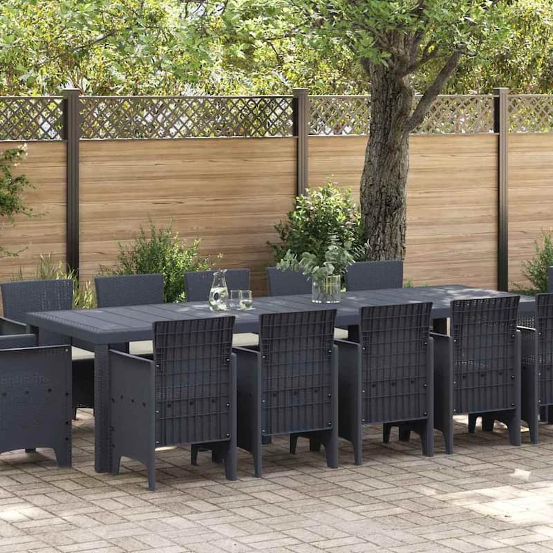 vidaXL Garden Dining Set 11/13 pcs - 118.1 x 39.4 x 28.7 - Anthracite/ Cream white/ 12 seaters