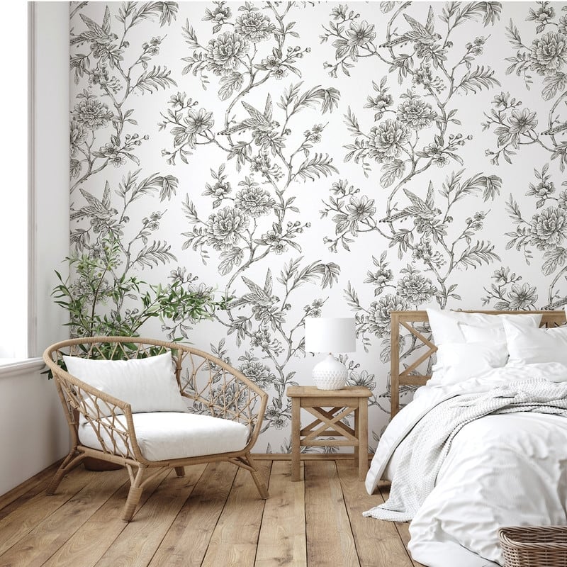 NuWallpaper Charcoal Longwood Peel & Stick Wallpaper - 216in x 20.5in x 0.025in