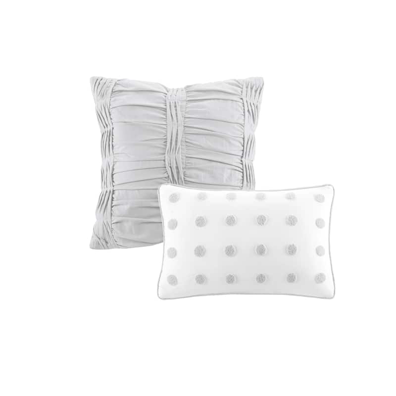 Intelligent Design Maize Cotton Jacquard Duvet Cover Set with Euro Shams and Throw Pillows