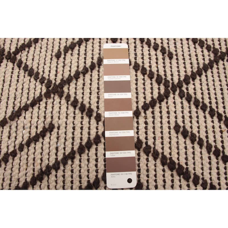 ECARPETGALLERY Braid weave Sienna Brown Wool Rug - 5'1 x 7'10