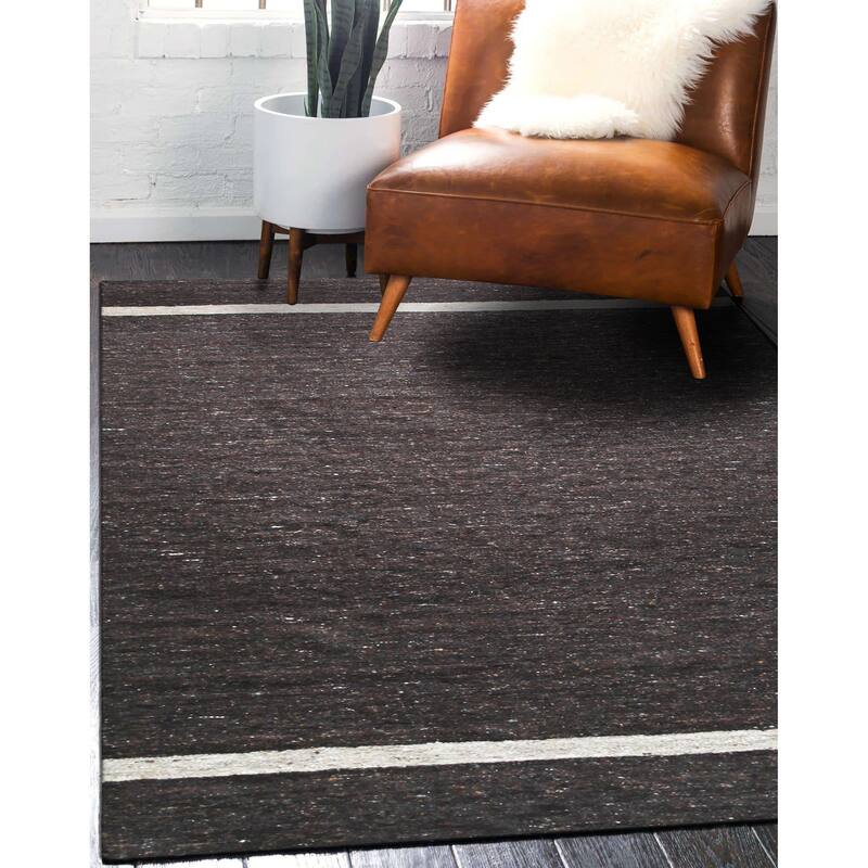 Home Decor Transform Your Space with a Brown Hand-Woven Wool Rug Contemporary Natural Flat Rug for Modern Interiors Stylish