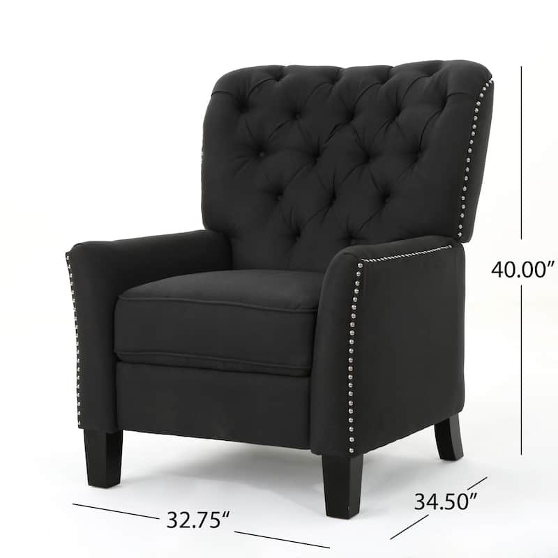 Roomfitters Modern Fabric Push Back Recliner, Comfortable Lounge Chair for Living Room, Bedroom