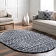 preview thumbnail 37 of 37, Nuloom Beige Geometric Moroccan Trellis Shag Rug 5' x 8' Oval - Gray - Oval