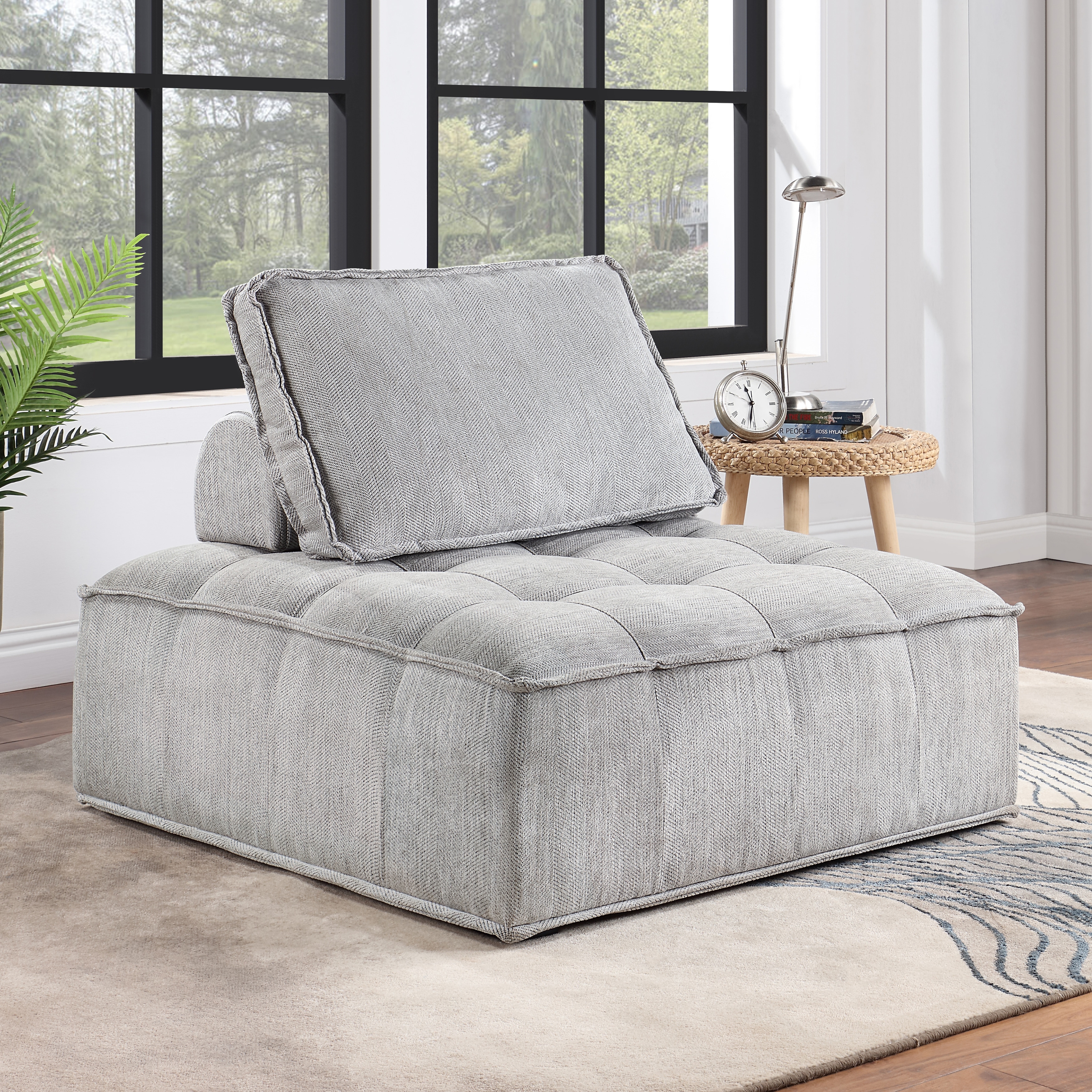 Upholstered Seating Armless Accent Chair, Linen Bed Bath