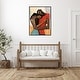 preview thumbnail 12 of 10, Comfort by Manasseh Johnson sr Framed Canvas Wall Art Print - Sylvie Beaded Black