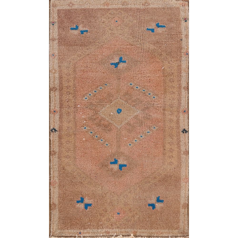 Hand Knotted Oriental 100% Wool Carpet Transitional Medallion Coral Anatolian Runner Rug - 2' 9'' X 1' 4''