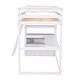 preview thumbnail 12 of 13, Twin Size Loft Bed with Desk, Shelves, and Two Built-in Drawers in White, Modern Design for Kids' Rooms