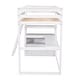 preview thumbnail 30 of 31, Twin Size Loft Bed with Desk and Shelves, Two Built-in Drawers, Gray