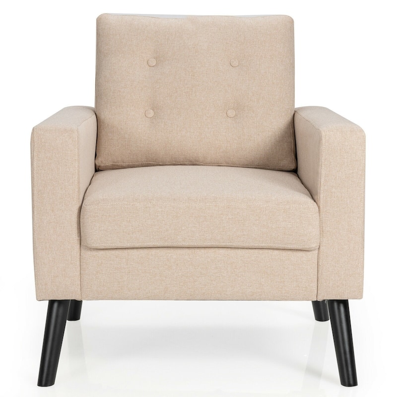 Modern Tufted Accent Chair w/ Rubber Wood Legs - 29.5" x 32.5" x 34"(L x W x H)