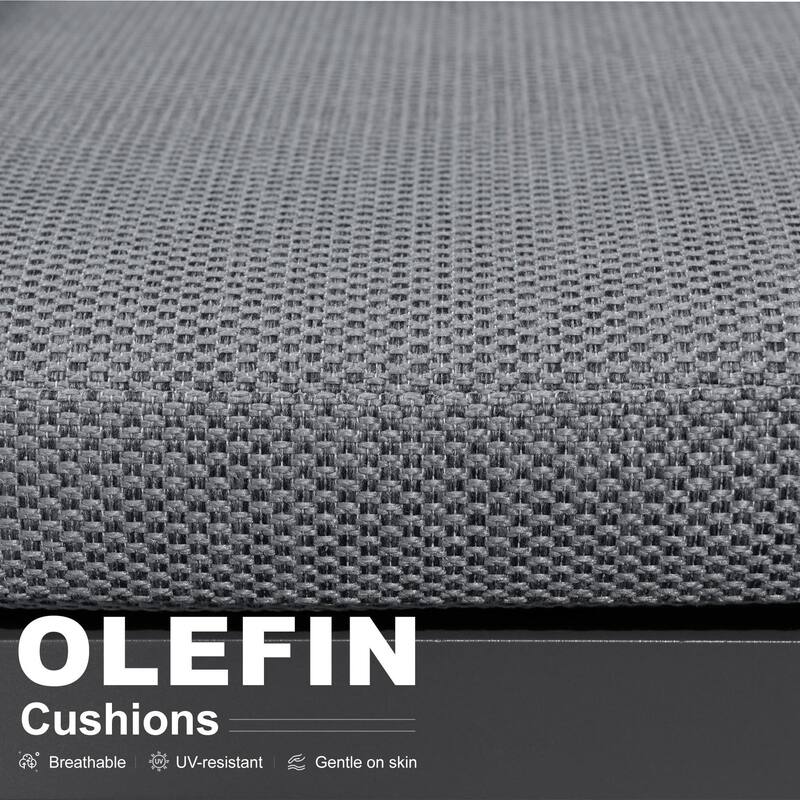 PURPLE LEAF Sanori Patio outdoor Dining Set Modern Large Weather-Resistant Aluminum for Garden Backyard Kitchen