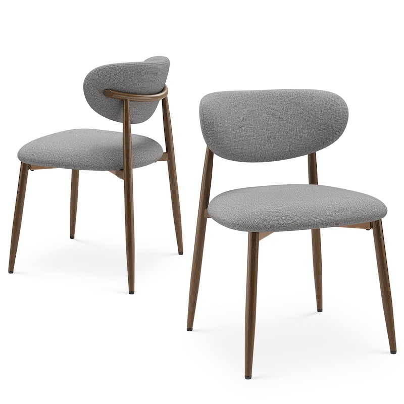 RENEWLINE Mid-Century Modern Tapered Dining Chairs with Upholstered Seat & Iron Frame