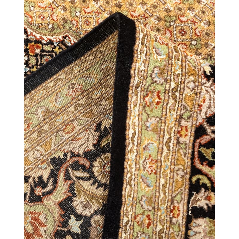 Overton Hand Knotted Wool Vintage Inspired Traditional Mogul Black Area Rug - 8 x 10