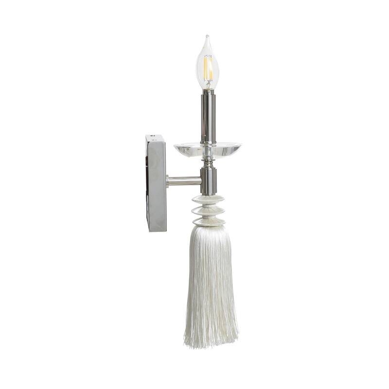 StyleCraft Marquette Tassel Wall Sconce - 5"W x 5"D x 14.5"H