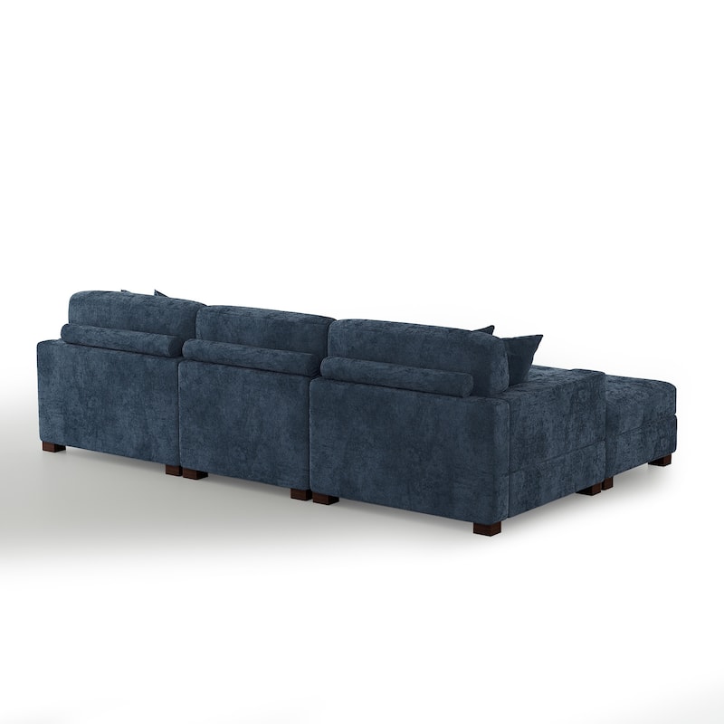 Modern Chenille Oversized Modular Sectional Sofa with 2 Ottoman