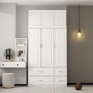 Large Armoire Combo Wardrobes Closet Storage Cabinet White