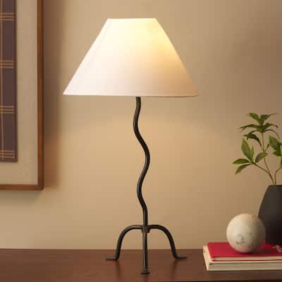 SAFAVIEH Lighting Chey Table Lamp 25-Inch Metal Base Design - 14"W x 14"D x 25"H