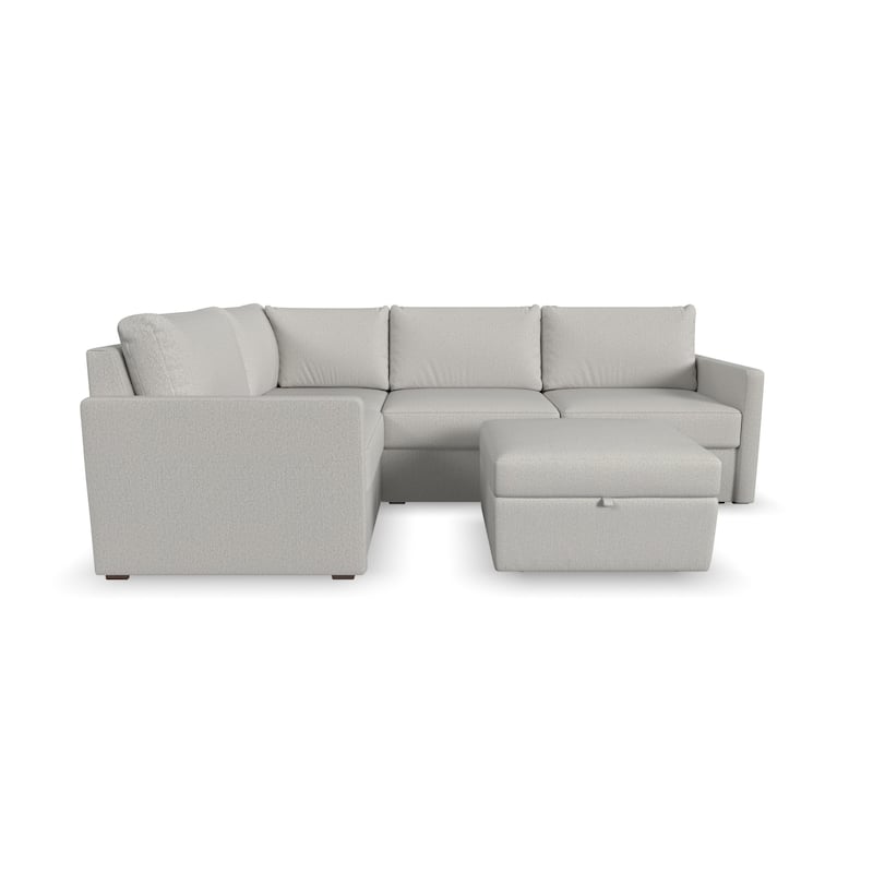 Flex Stain-Resistant Performance Fabric 4-Seat Sectional built with Blue Steel Spring™ and Storage Ottoman by Flexsteel