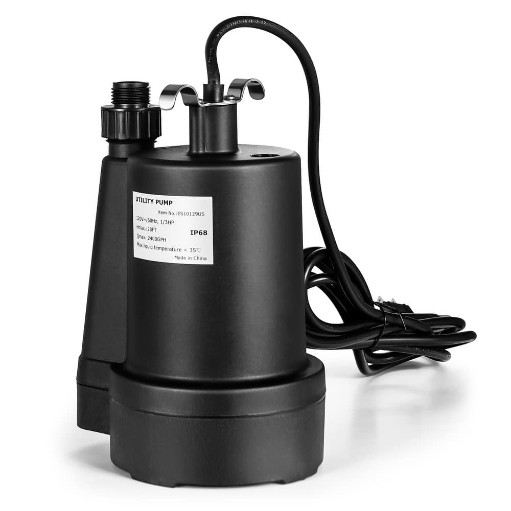 Costway Submersible Utility Pump 1/3HP 2400GPH Portable Electric Water