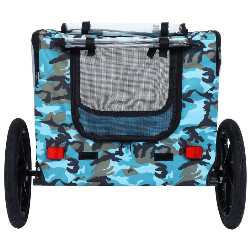 Outdoor Collapsible Pet Bike Trailer With 16-Inch All-Terrain Wheels & Universal Hitch-Foldable Dog/Cargo Carrier Cart