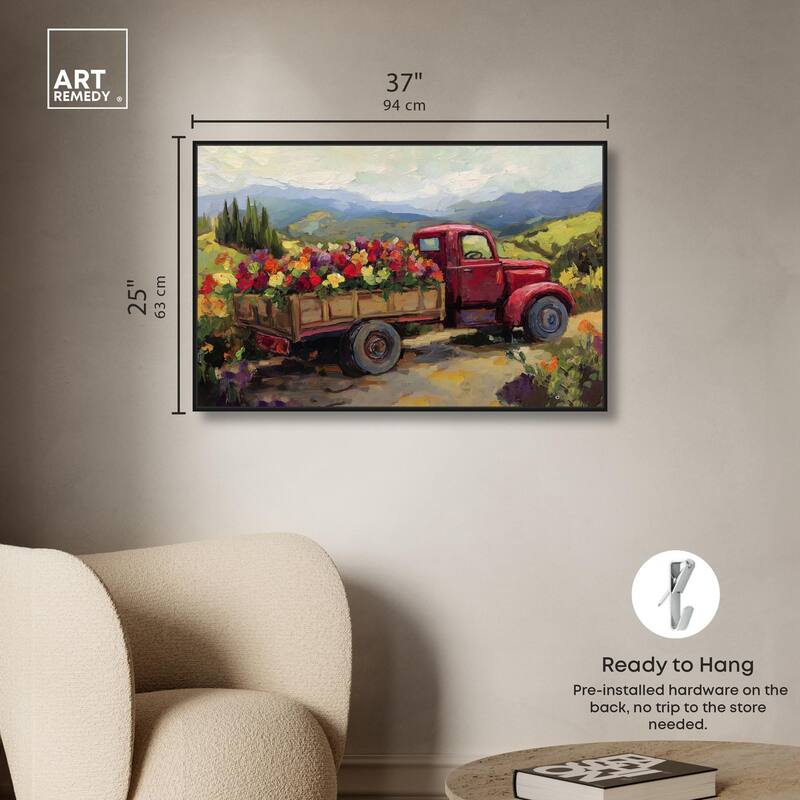 Flowers in Transit I Canvas by Art Remedy