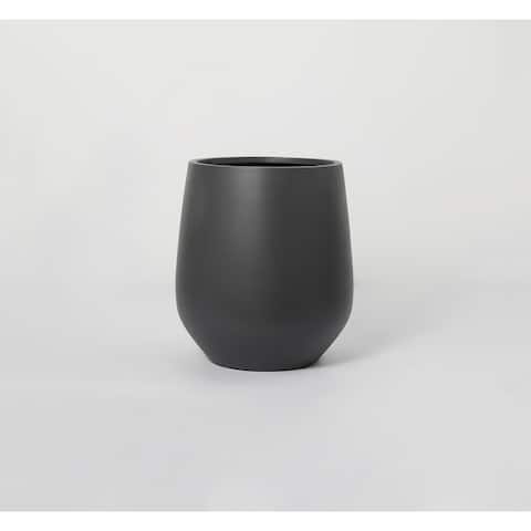 Indoor/Outdoor Large Nordic Minimalist Fiberstone Lightweight Round Planter Pot - 19,15,11 inch Matte Finish