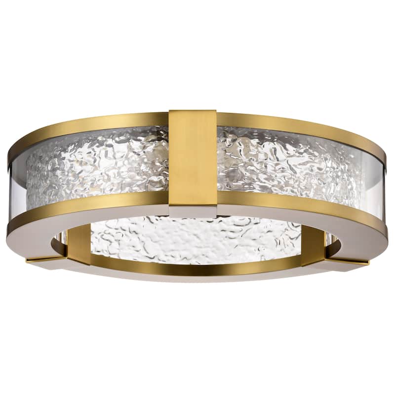 Darrow - 13 Inch LED Flush Mount - Vintage Brass - Acrylic Panels - Vintage Brass - Vintage Brass