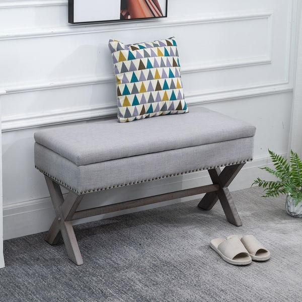 35.75 Rectangle Fabric Shoe Bench Storage Ottoman with Soft Sponge Cushion for Entryway or Living Room Grey 35.75 Rectangle Fabric Shoe Bench Storage Ottoman with Soft Sponge Cushion for Entryway or Living Room Grey