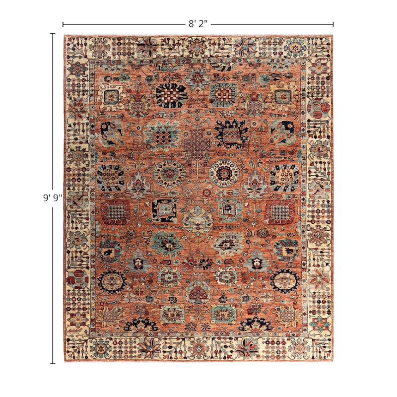 Serapi One-of-a-Kind Hand-Knotted Area Rug - Orange, 8' 2" x 9' 9" - 8' 2" x 9' 9"