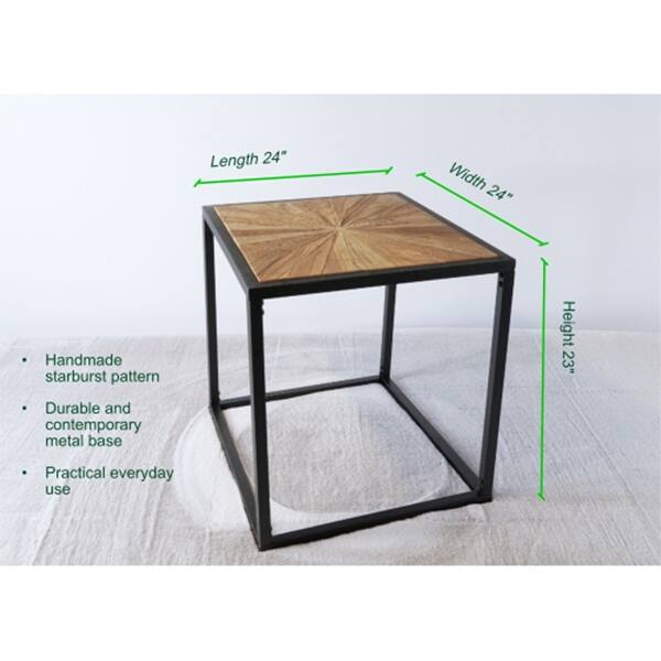 Modern Open Square Wood Side End Accent Table for Living Room - Bed ...