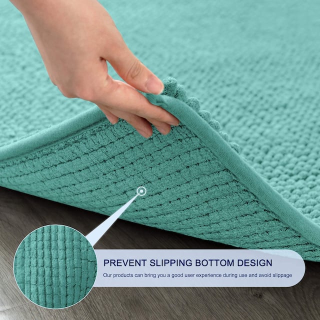 Subrtex Chenille Soft Rugs Super Water Absorbing Shower Mats