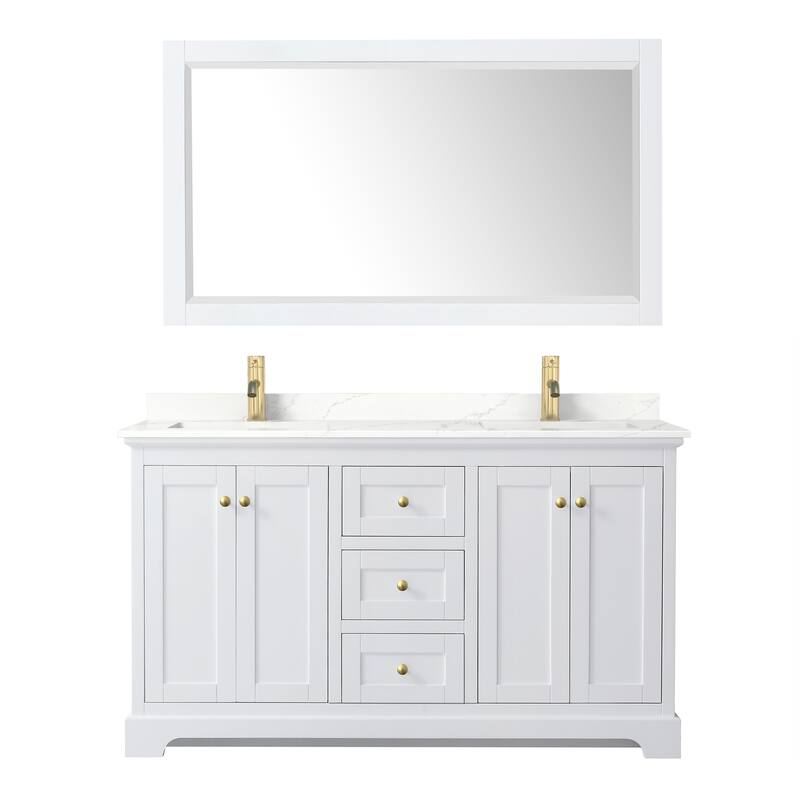 Avery 60-inch Double Vanity, Quartz Top, 58-inch Mirror