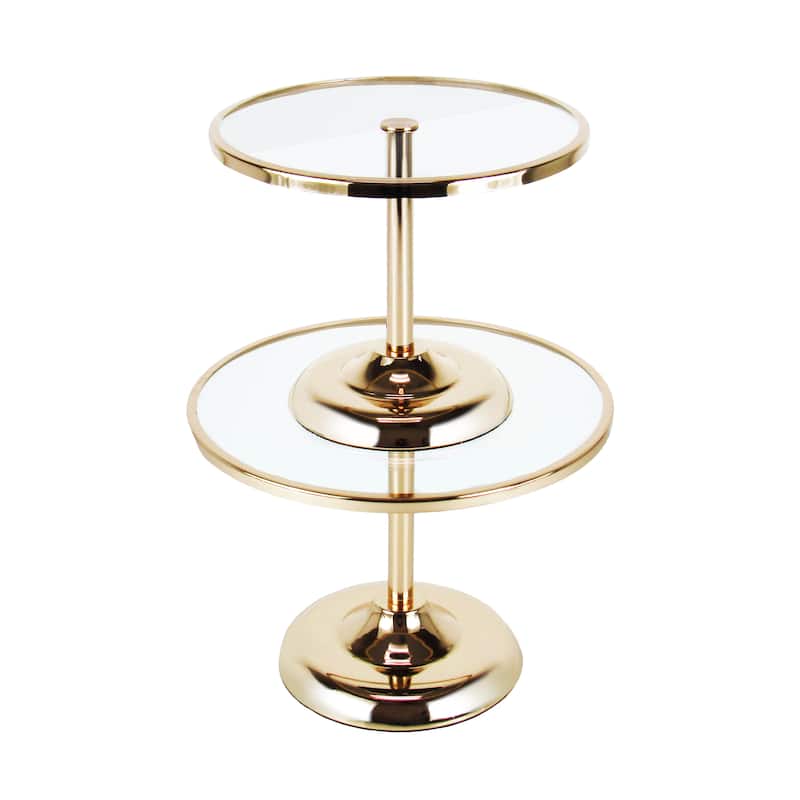 Gold Round Glass Top Cake Stand Dessert Display