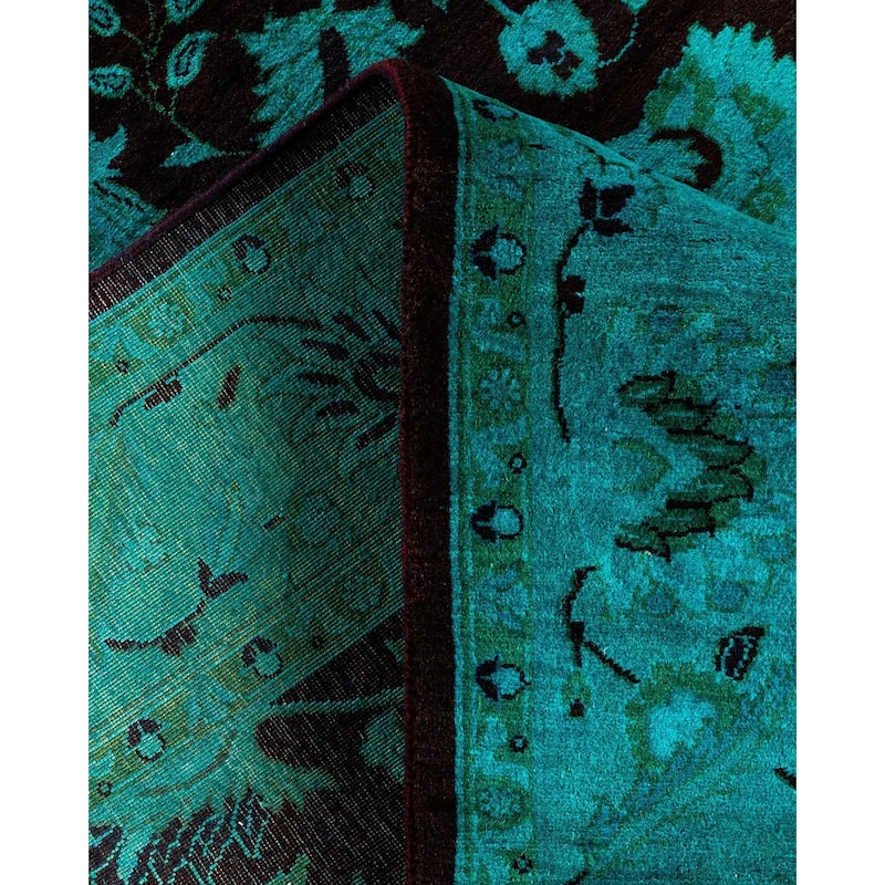 Overdyed, One-of-a-Kind Hand-Knotted Area Rug - Blue - 4' 3" x 6' 3"